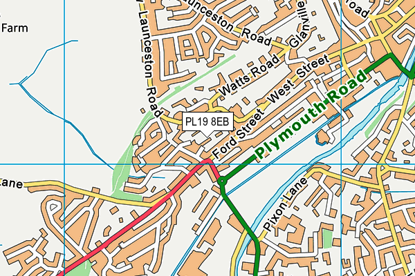 PL19 8EB map - OS VectorMap District (Ordnance Survey)