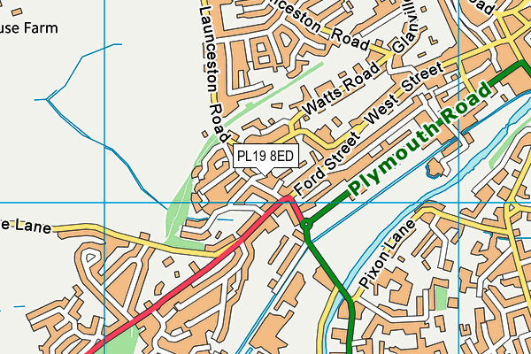 PL19 8ED map - OS VectorMap District (Ordnance Survey)