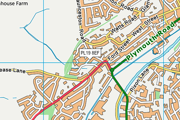 PL19 8EF map - OS VectorMap District (Ordnance Survey)