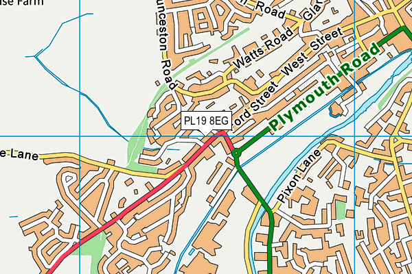 PL19 8EG map - OS VectorMap District (Ordnance Survey)