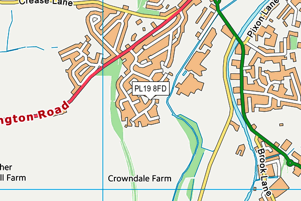 PL19 8FD map - OS VectorMap District (Ordnance Survey)