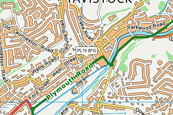 PL19 8FG map - OS VectorMap District (Ordnance Survey)