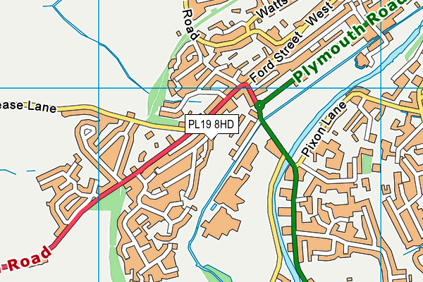 PL19 8HD map - OS VectorMap District (Ordnance Survey)