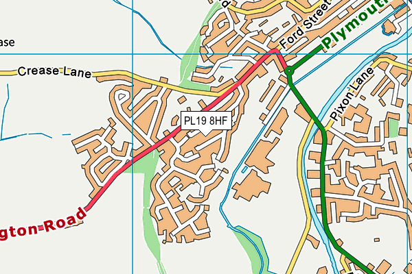 PL19 8HF map - OS VectorMap District (Ordnance Survey)
