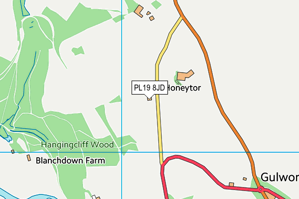 PL19 8JD map - OS VectorMap District (Ordnance Survey)