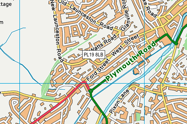 PL19 8LB map - OS VectorMap District (Ordnance Survey)