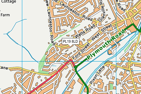 PL19 8LD map - OS VectorMap District (Ordnance Survey)