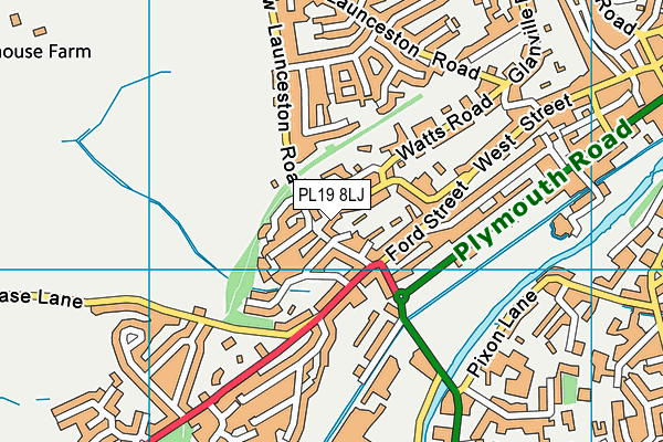 PL19 8LJ map - OS VectorMap District (Ordnance Survey)