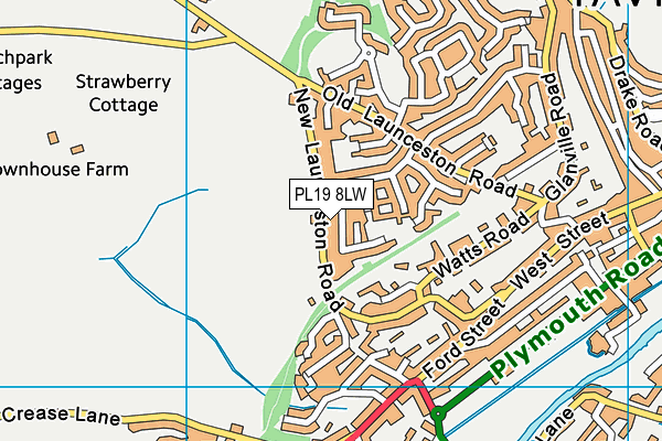PL19 8LW map - OS VectorMap District (Ordnance Survey)