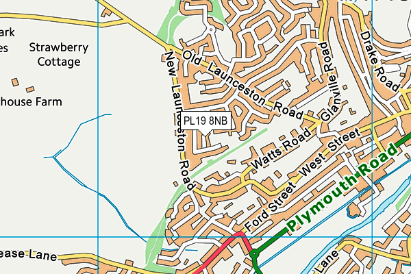 PL19 8NB map - OS VectorMap District (Ordnance Survey)