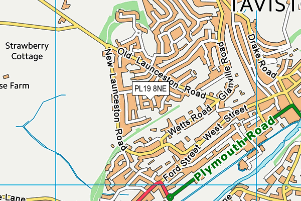 PL19 8NE map - OS VectorMap District (Ordnance Survey)
