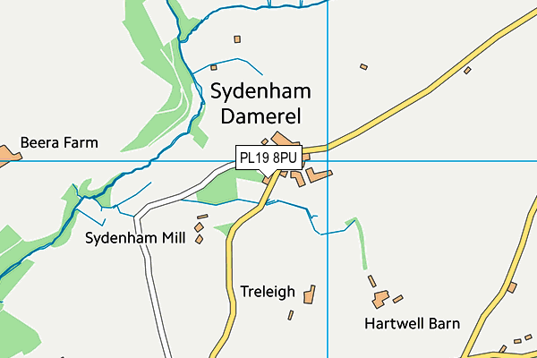 PL19 8PU map - OS VectorMap District (Ordnance Survey)