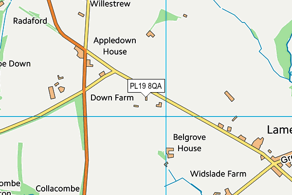 PL19 8QA map - OS VectorMap District (Ordnance Survey)