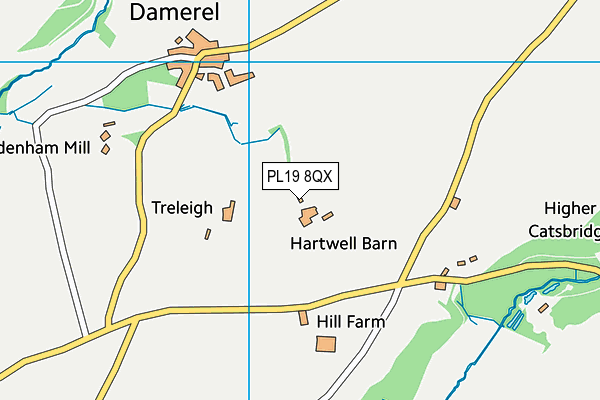 PL19 8QX map - OS VectorMap District (Ordnance Survey)