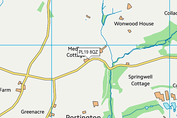 PL19 8QZ map - OS VectorMap District (Ordnance Survey)