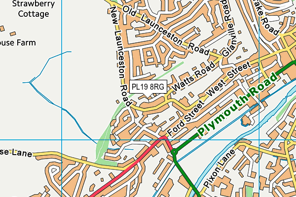 PL19 8RG map - OS VectorMap District (Ordnance Survey)