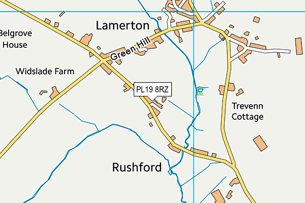 PL19 8RZ map - OS VectorMap District (Ordnance Survey)