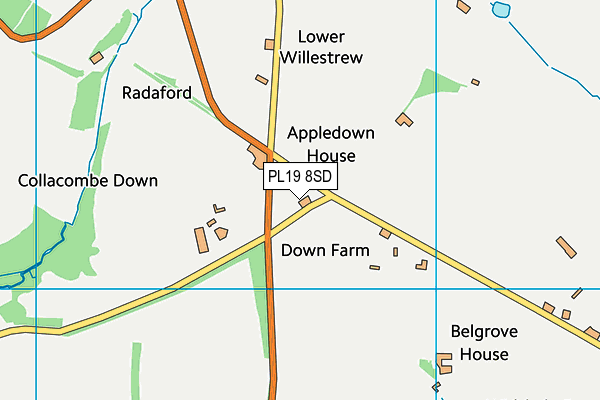 PL19 8SD map - OS VectorMap District (Ordnance Survey)