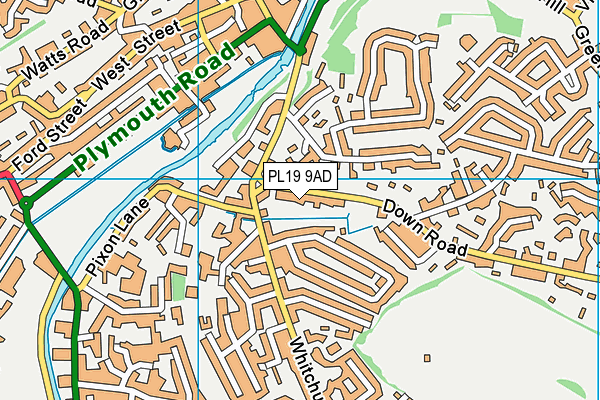 PL19 9AD map - OS VectorMap District (Ordnance Survey)