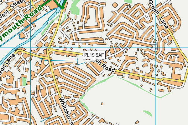 PL19 9AF map - OS VectorMap District (Ordnance Survey)