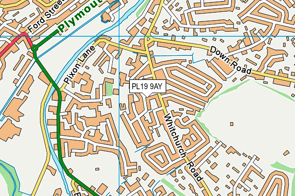 PL19 9AY map - OS VectorMap District (Ordnance Survey)