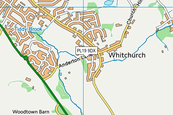 PL19 9DX map - OS VectorMap District (Ordnance Survey)