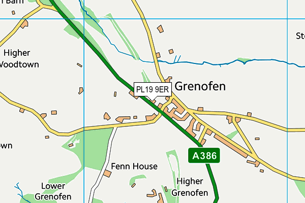 PL19 9ER map - OS VectorMap District (Ordnance Survey)