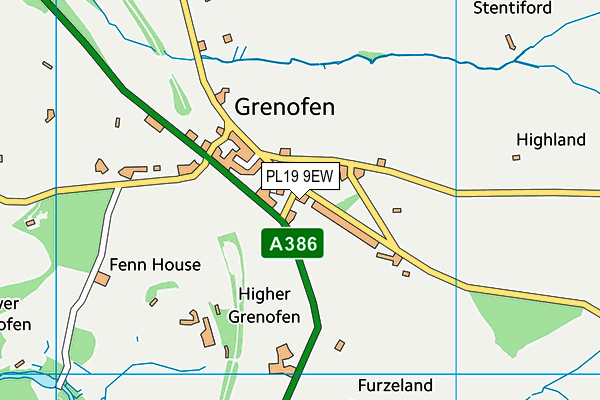 PL19 9EW map - OS VectorMap District (Ordnance Survey)