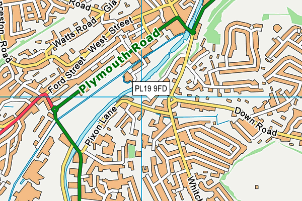 PL19 9FD map - OS VectorMap District (Ordnance Survey)