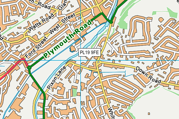 PL19 9FE map - OS VectorMap District (Ordnance Survey)