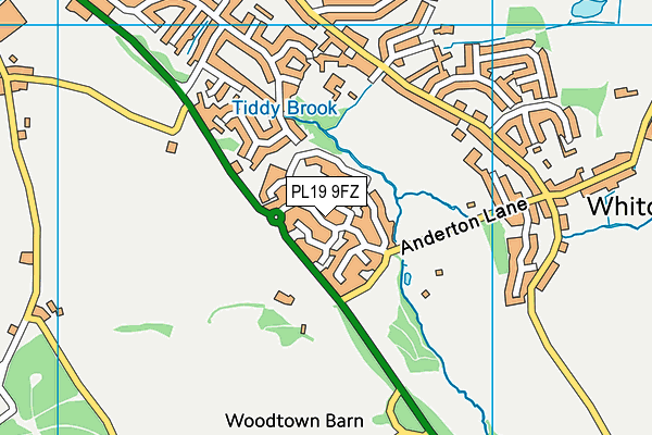 PL19 9FZ map - OS VectorMap District (Ordnance Survey)