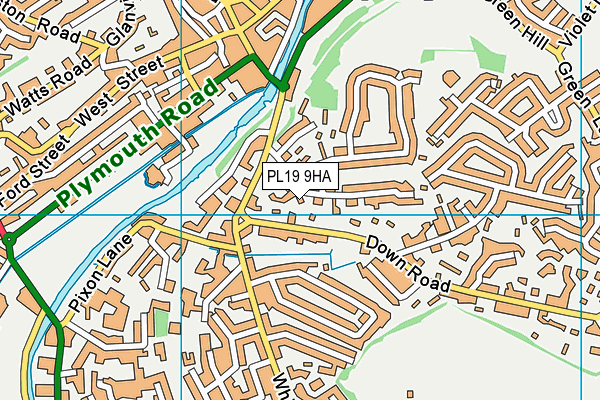 PL19 9HA map - OS VectorMap District (Ordnance Survey)