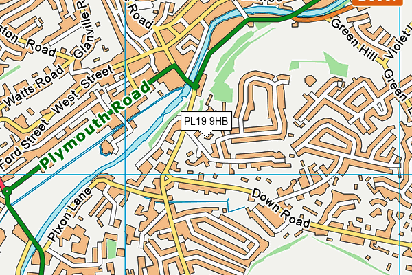 PL19 9HB map - OS VectorMap District (Ordnance Survey)