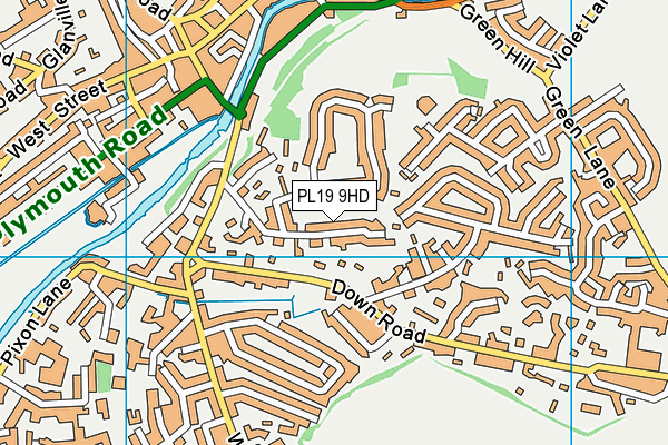 PL19 9HD map - OS VectorMap District (Ordnance Survey)