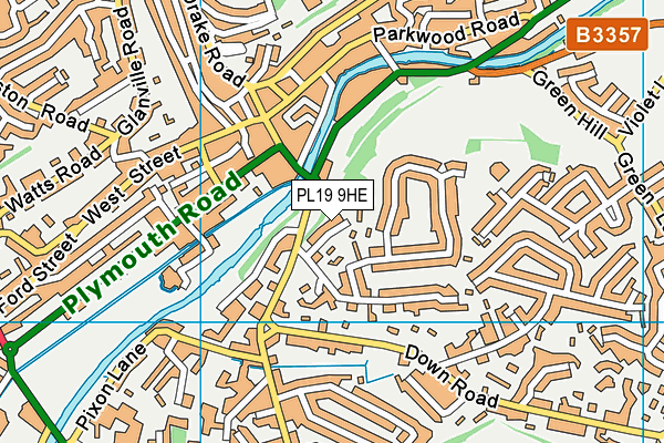 PL19 9HE map - OS VectorMap District (Ordnance Survey)