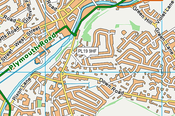 PL19 9HF map - OS VectorMap District (Ordnance Survey)