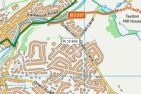 PL19 9HX map - OS VectorMap District (Ordnance Survey)