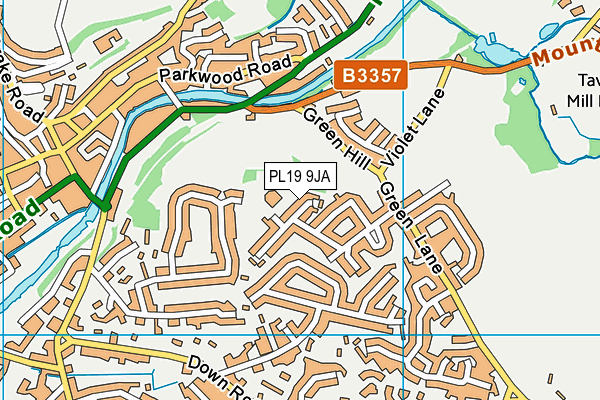PL19 9JA map - OS VectorMap District (Ordnance Survey)