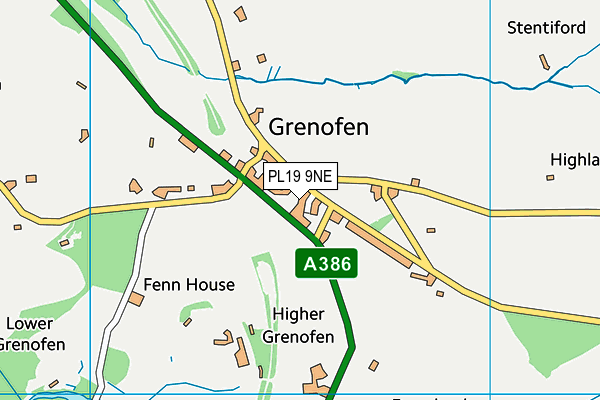 PL19 9NE map - OS VectorMap District (Ordnance Survey)