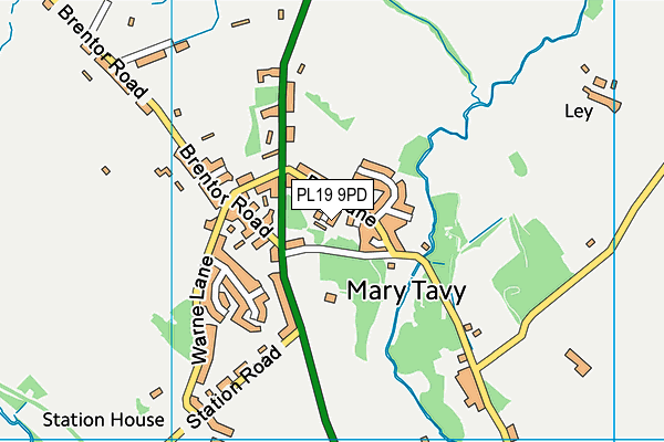 PL19 9PD map - OS VectorMap District (Ordnance Survey)