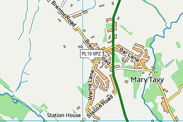 PL19 9PZ map - OS VectorMap District (Ordnance Survey)