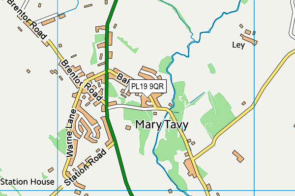 PL19 9QR map - OS VectorMap District (Ordnance Survey)