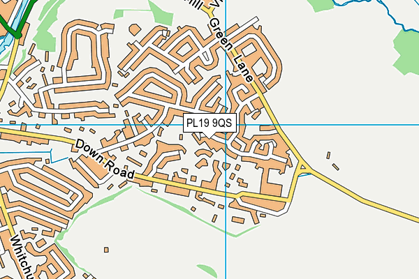 PL19 9QS map - OS VectorMap District (Ordnance Survey)