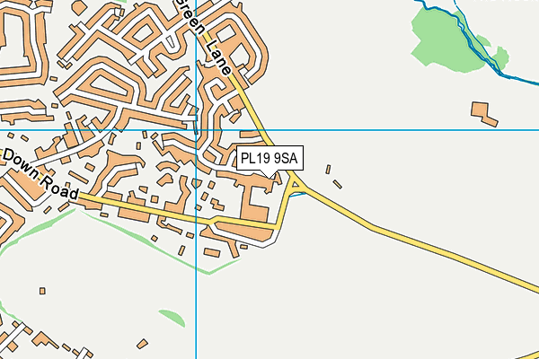 PL19 9SA map - OS VectorMap District (Ordnance Survey)