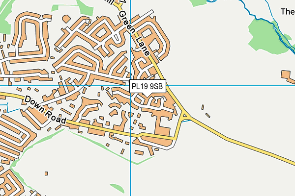 PL19 9SB map - OS VectorMap District (Ordnance Survey)