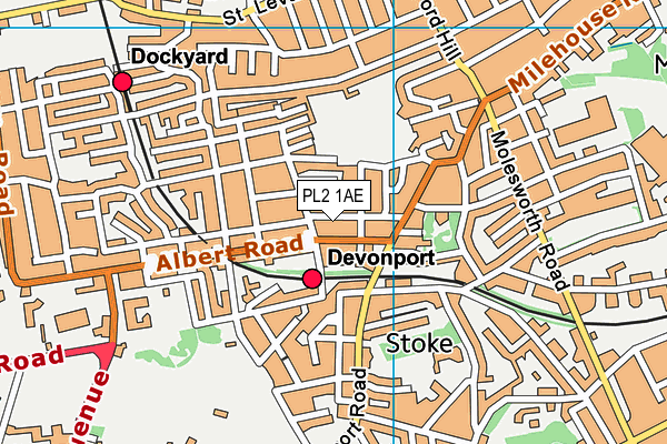 PL2 1AE map - OS VectorMap District (Ordnance Survey)