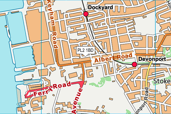 PL2 1BD map - OS VectorMap District (Ordnance Survey)