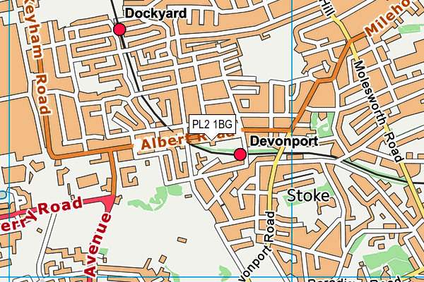 PL2 1BG map - OS VectorMap District (Ordnance Survey)