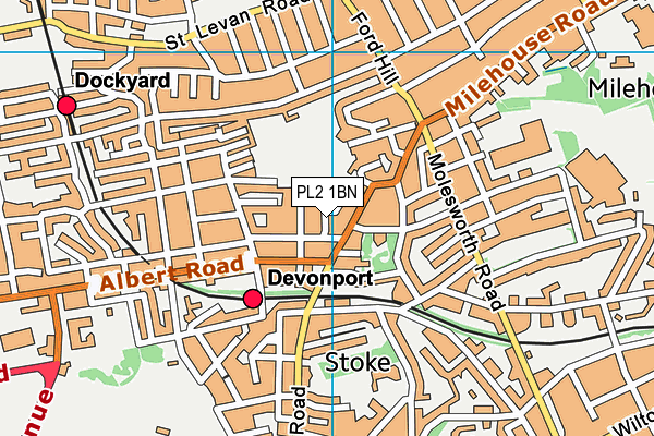PL2 1BN map - OS VectorMap District (Ordnance Survey)