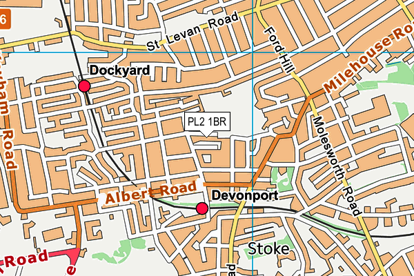 PL2 1BR map - OS VectorMap District (Ordnance Survey)